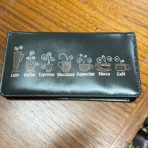 NWOT - Coffee Time Leather checkbook Cover